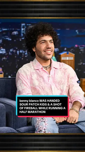 @benny blanco was handed Sour Patch Kids and a shot of Fireball while running a…