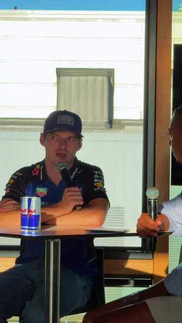 Quick catch-up with @Red Bull Racing driver Max Verstappen and Ambassador Calum…