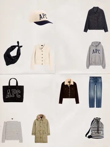 Looks by Gap × A.P.C. Classic Americana. Parisian simplicity. Rooted in our arc…