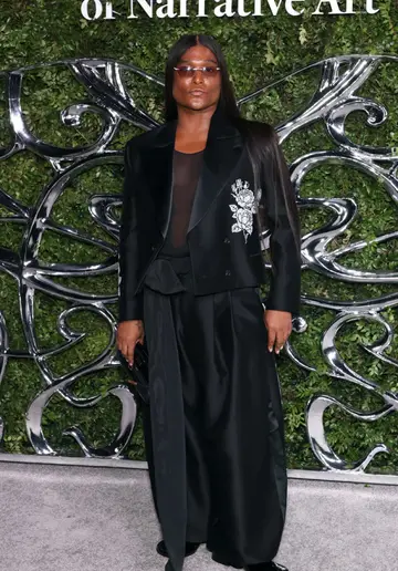What I wore to the Lucas Museum opening. Viviano suit, Louboutin shoes
