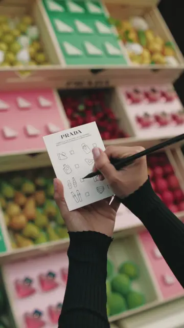 Checklist complete at the Prada Beauty Spring Market in Milan. #PradaBeauty #Pr…