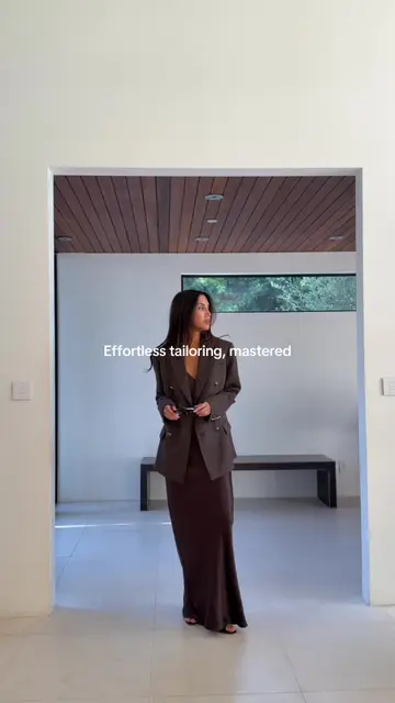 Effortless tailoring, mastered. @Tania Sarin Araradian wears The Textured Satin…