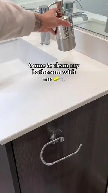 Nothing like a clean & shiny bathroom beforw rhe weekend 🫧 #bathroomcleaning #…