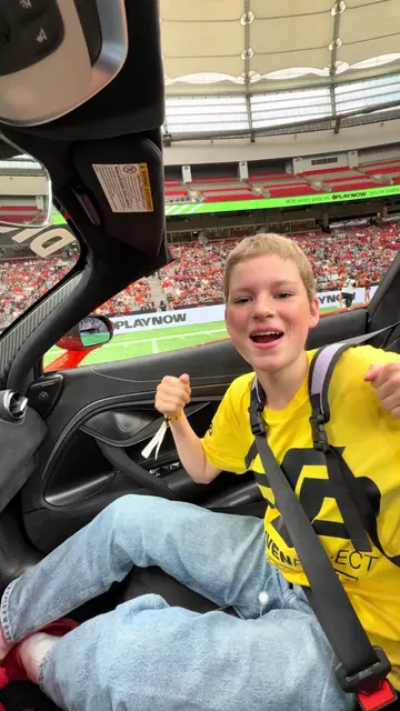 POV: you drive a real-life angel across a football stadium in a McLaren @Driven…