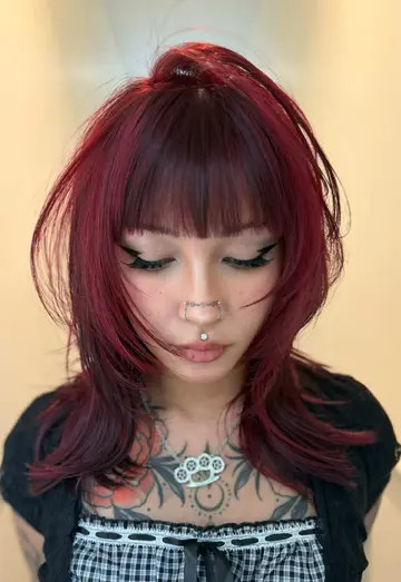 50 shades of red 💄💋 #fyp #foryoupageofficiall #wolfcut #hushcut #redhair