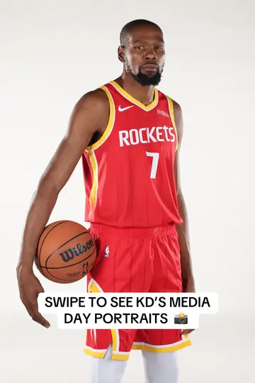 Kevin Durant’s looking good for @houstonrockets Media Day portraits 🎞️ #NBA #B…