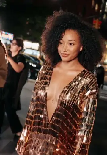 The Princess has arrived. 👑 Amandla Stenberg at LaQuan Smith x #ChildrenOfBloo…
