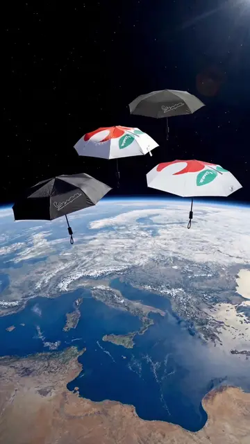 Make the storm your backdrop. Iconic Vespa umbrella with panels in bold, contra…