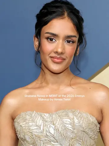 Shabana Azeez and Isa Briones in MERIT, at the 2026 Emmy Awards. Shabana wears…