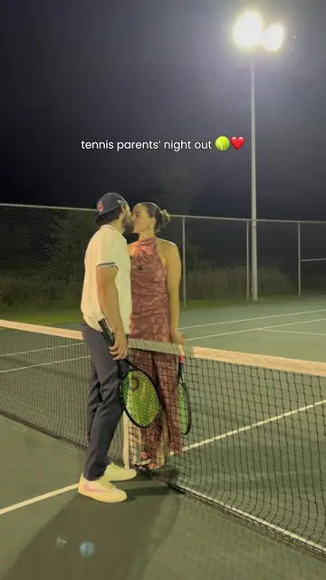 our kind of date night 🎾🌙 @Miruna Mostardi kids dropped off. dressed up. tenn…